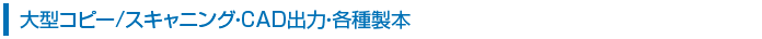 大型コピー/スキャニング・CAD出力・各種製本